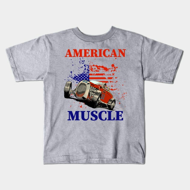 American Muscle 50s Hot rod Kids T-Shirt by MultistorieDog